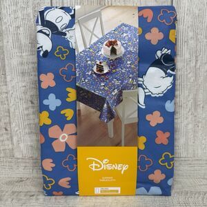 Disney Summer Tablecloth PEVA Vinyl Mickey & Friends 60”X84” Blue Floral New